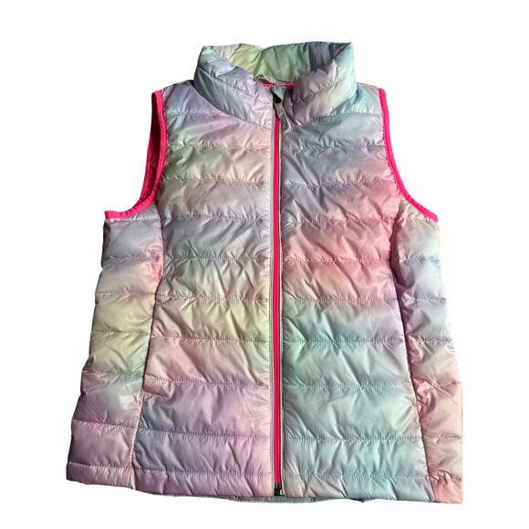Girls' Rainbow Quilted Puffer Vest with Zip Closure Amazon Essential size XL - Picture 1 of 7